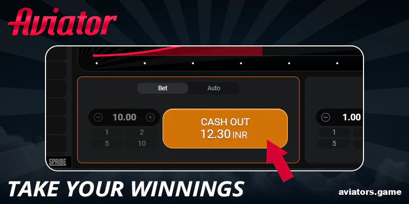 Collect your winnings in Aviator game